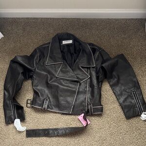 Bershka Dark Leather Jacket